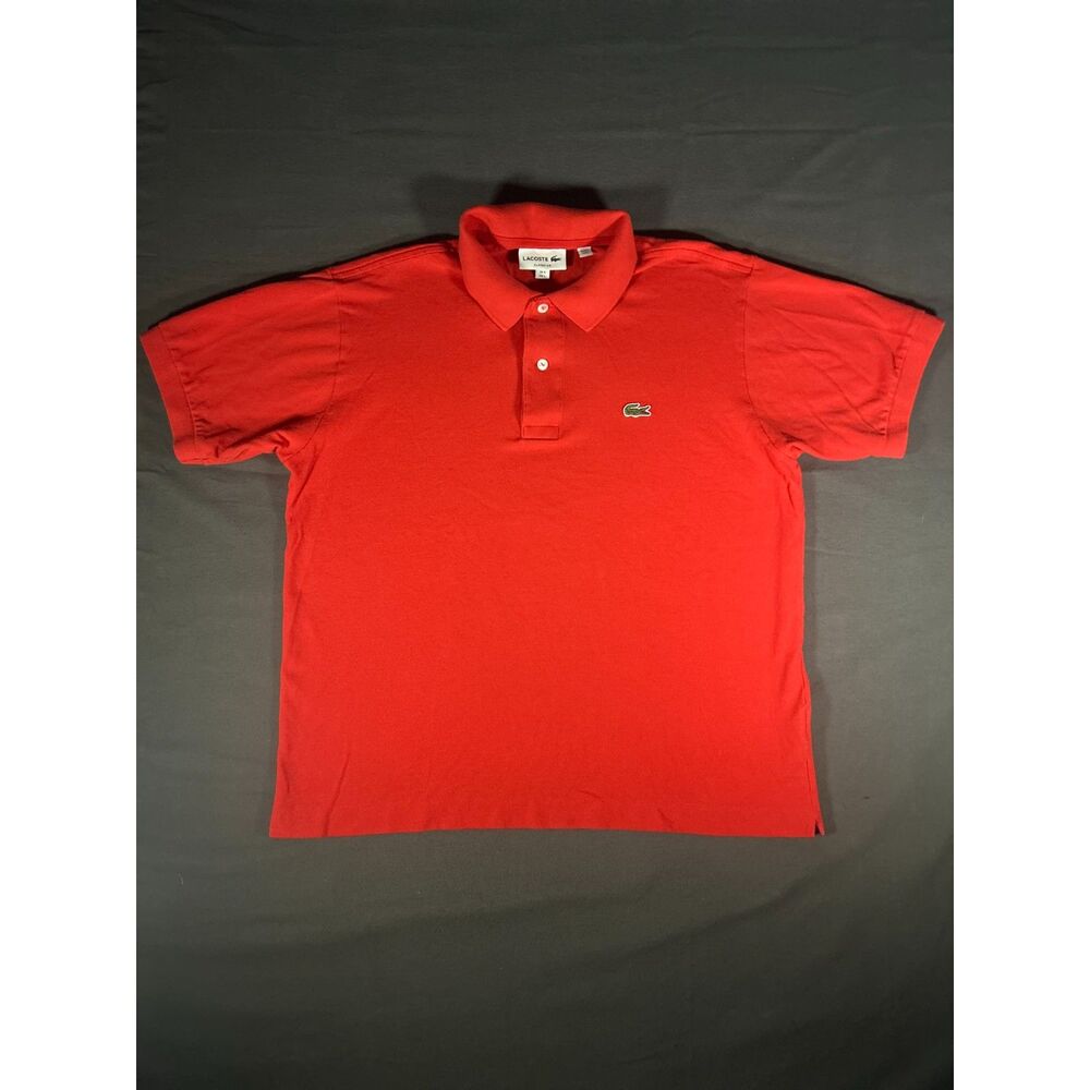 Lacoste Classic Fit Polo Shirt Red Mens US L FR 5 Short Sleeve Cotton Croc Prep